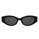 S2144 - Slim Cat Eye Gold Metal Fashion Women Sunglasses - Iris Fashion
