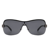 HW2042 - Oversize Square Rimless Flat Top Tinted Fashion Wholesale Sunglasses