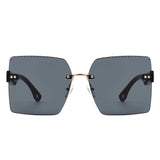 HJ2072 - Oversize Square Curved Lens Tinted Fashion Wholesale Sunglasses