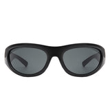 HS1260 - Rectangle Wrap Around Oval Sports Wholesale Sunglasses