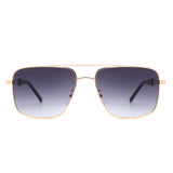 J2037 - Square Flat Top Tinted Brow-Bar Fashion Wholesale Sunglasses