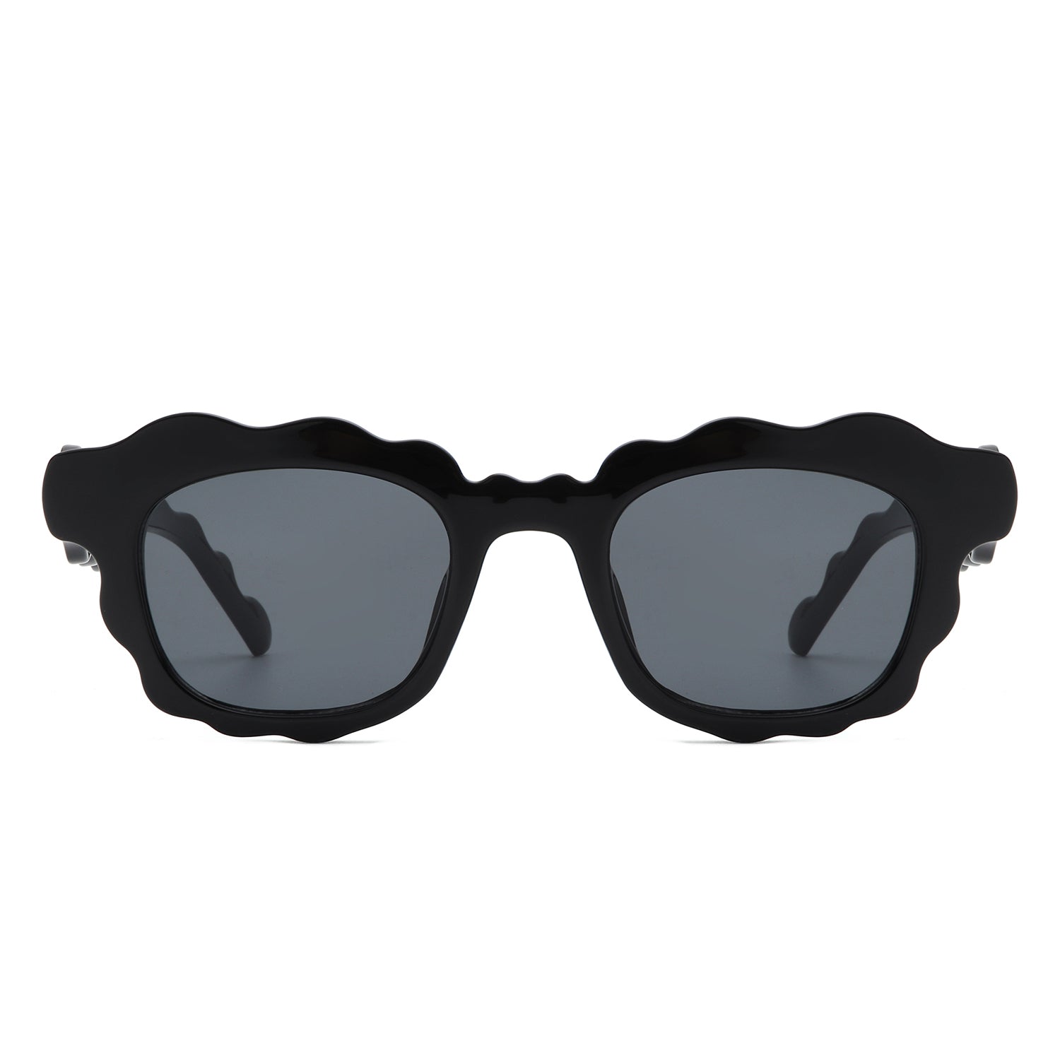 HS1255 - Square Modern Wavy Design Fashion Horn Rimmed Wholesale Sunglasses