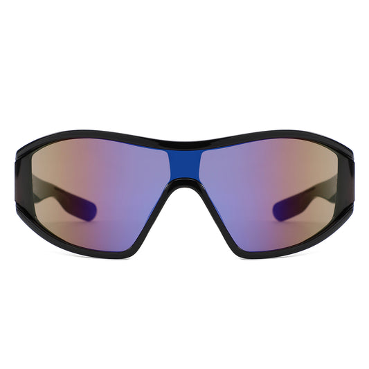 S1258 - Oversize Sport Wraparound Shield Wholesale Sunglasses