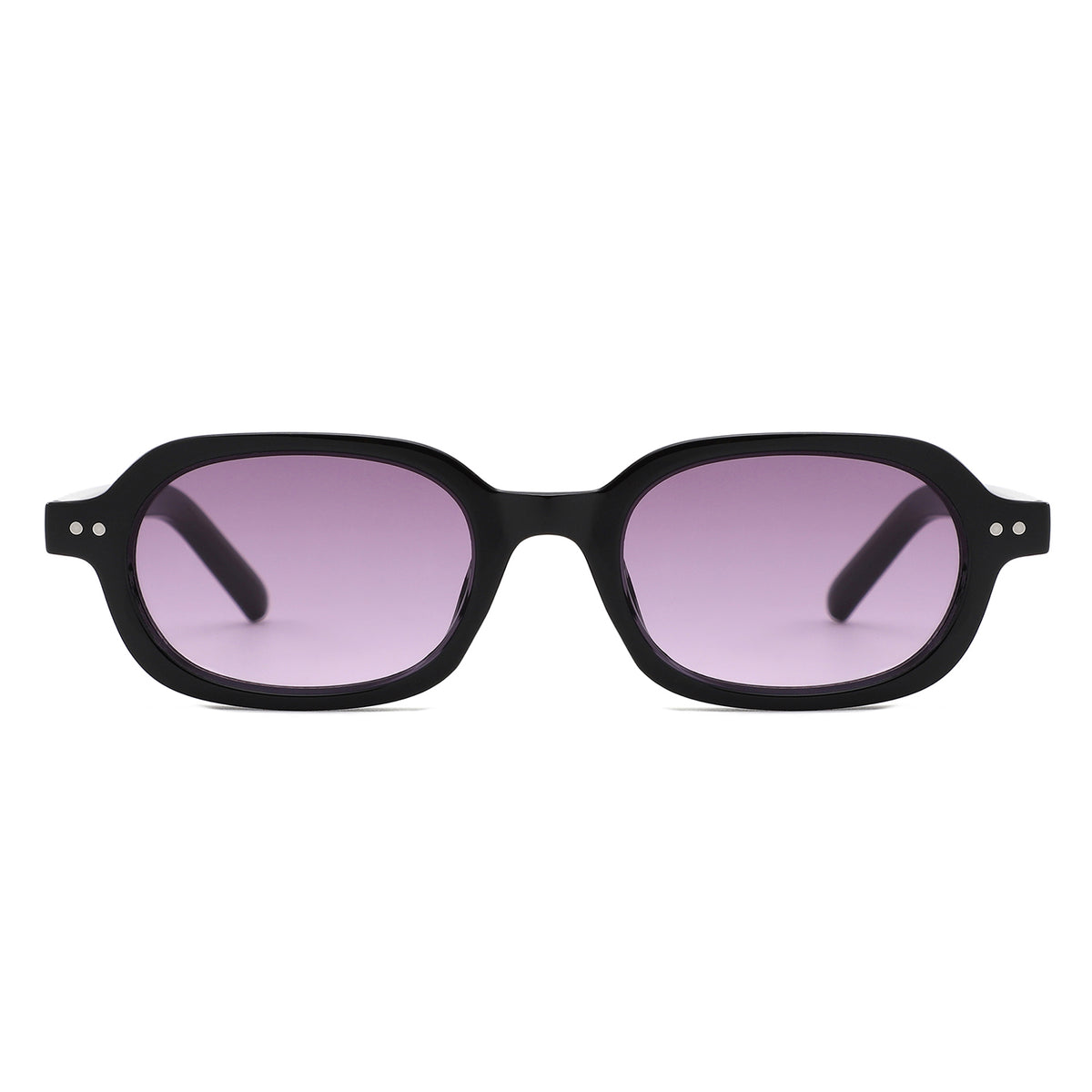 S1255 - Retro Oval Rectangle Chunky Frame Sunglasses - Iris Fashion