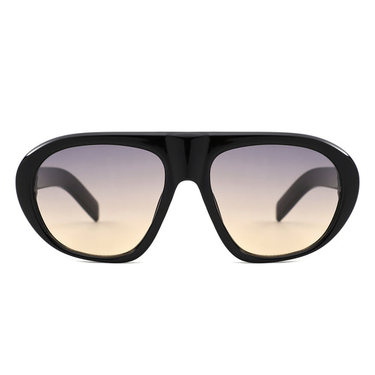 HS1437 - Oversized Retro Shield Sunglasses
