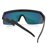 HS3023 - Square Semi-Rimless Lighting Bolt Shield Wholesale Sunglasses