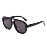 S1265 - Retro Aviator Double Bridge Square Sunglasses - Iris Fashion