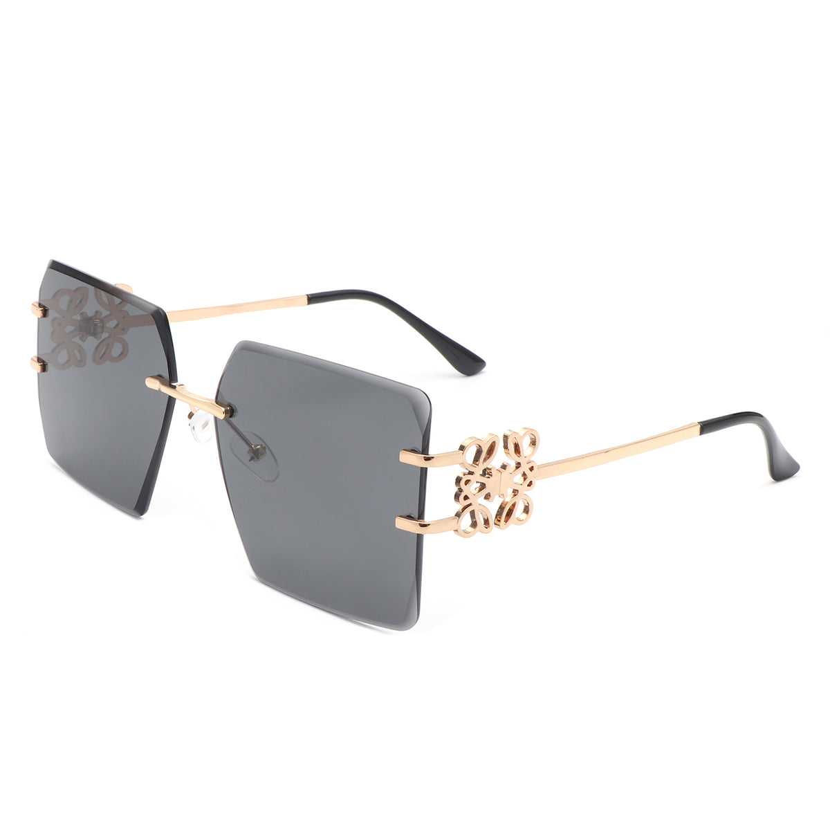 HW2057 - Women Rimless Square Luxury Fashion Wholesale Sunglasses