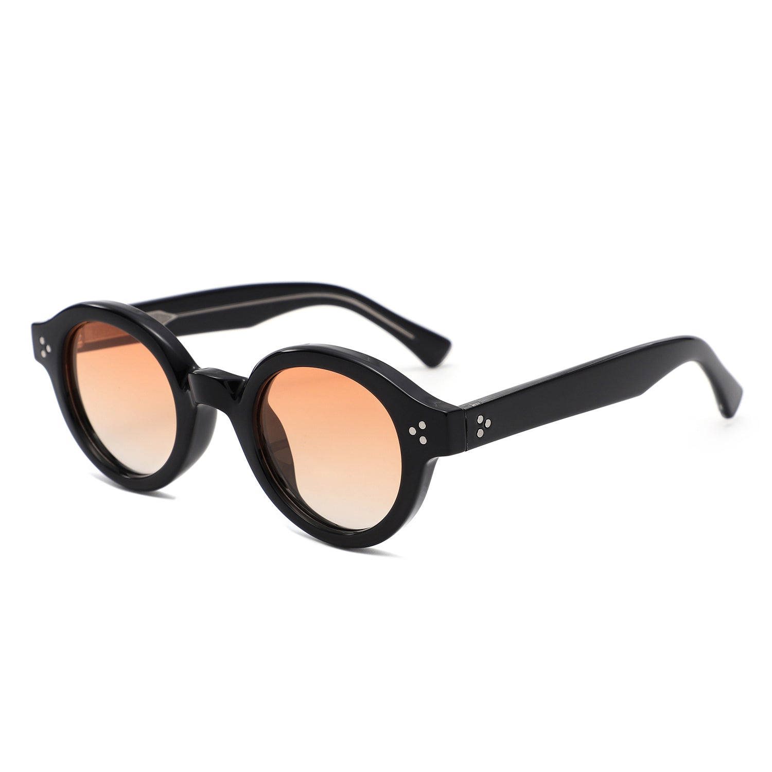P/C027-1 - Retro Thick Frame Round Sunglasses - Iris Fashion