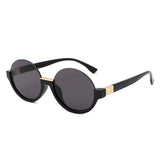 HS1422 - Women Semi-Rimless Fashion Round Sunglasses