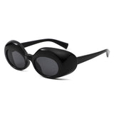 HS1430 - Chunky Retro Thick Frame Fashion Oval Sunglasses