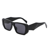 HS1428 - Geometric Bold Thick Frame Square Sunglasses