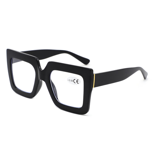 HR1002 - Oversize Square Reading Glasses - Iris Fashion