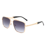 J2037 - Square Flat Top Tinted Brow-Bar Fashion Wholesale Sunglasses