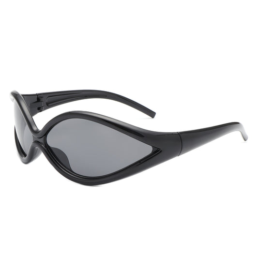 HS1274 - Oversize Oval Fashion Wrap Around Cat Eye Wholesale Sunglasses