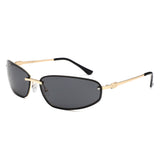 HJ2123 - Rimless Rectangle Color-Tint Slim Wholesale Sunglasses