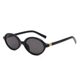 HS1420 - Retro Slim Oval Narrow Minimalist Sunglasses