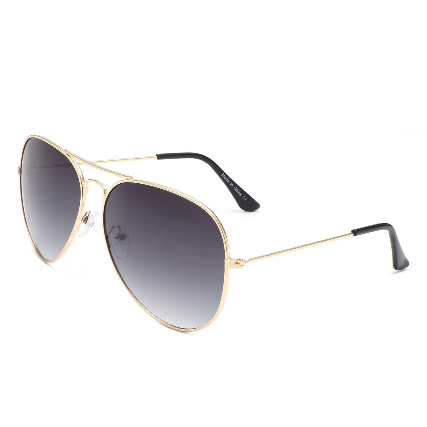 J1004 - Classic Brow-Bar Pilot Tinted Fashion Aviator Wholesale Sunglasses