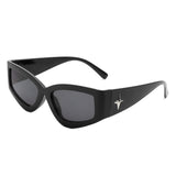HS1235 - Rectangle Geometric Tinted Chunky Square Wholesale Sunglasses