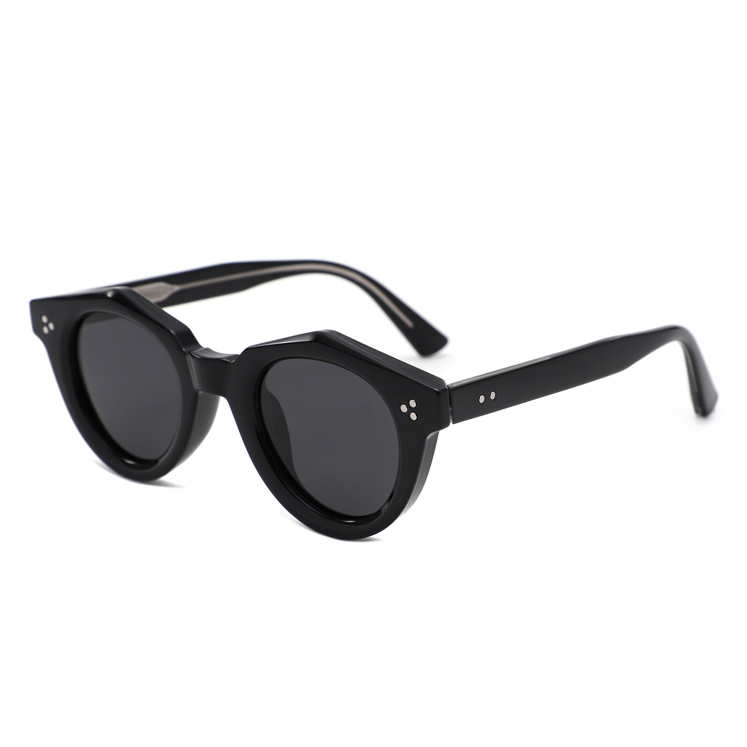 P/C028-1 - Chunky Round Keyhole Retro Sunglasses - Iris Fashion