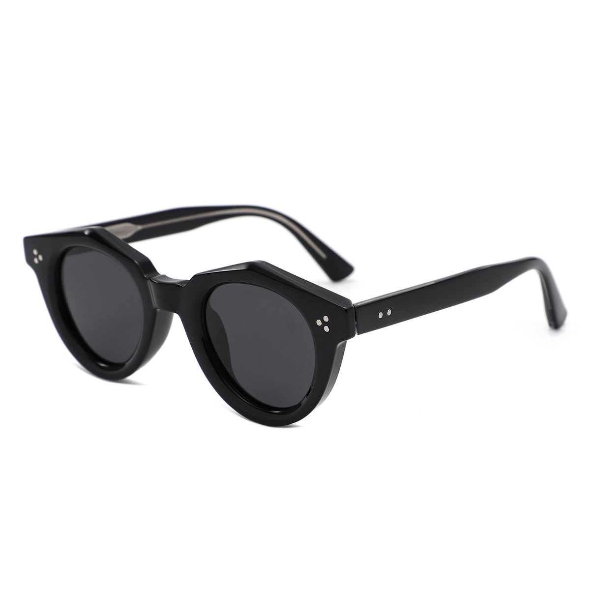 P/C028-1 - Chunky Round Keyhole Retro Sunglasses - Iris Fashion