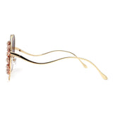 HJ2124 - Round Oversized Luxurious Crystal Fashion Wholesale Sunglasses