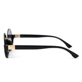 HS1422 - Women Semi-Rimless Fashion Round Sunglasses