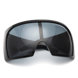 HS2152 - Oversize Square Wrap Around Curved Shield Wholesale Sunglasses