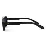 HS1433 - Oversized Brow-Bar Square Aviator Sunglasses