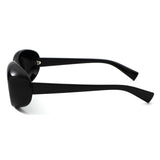 HS1430 - Chunky Retro Thick Frame Fashion Oval Sunglasses