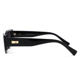 S1267 - Rectangle Wide Gold Accent Wrap Sunglasses - Iris Fashion