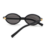 HS1420 - Retro Slim Oval Narrow Minimalist Sunglasses