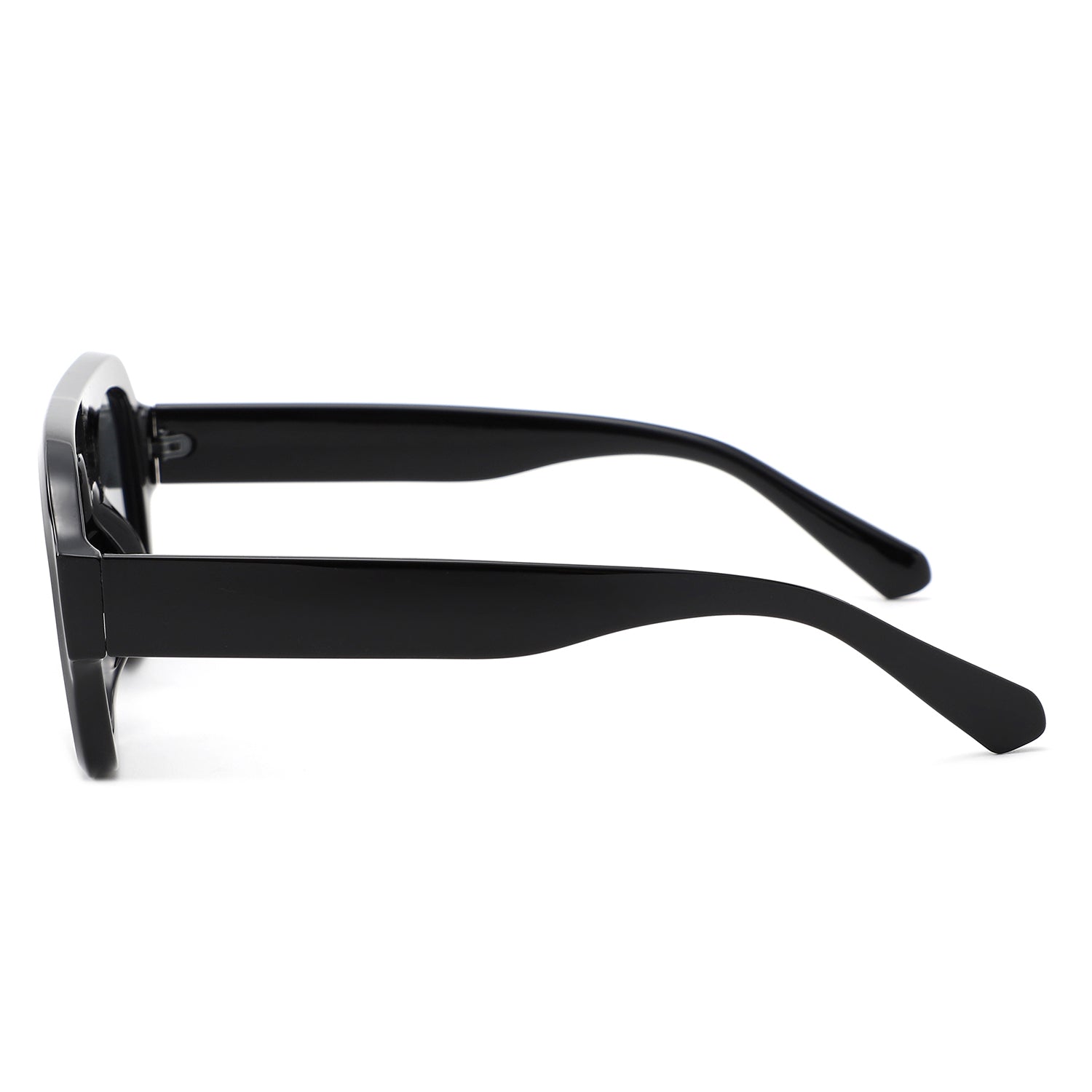 HS1406 - Bold Retro Aviator Shield Chunky Sunglasses - Iris Fashion