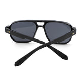 HS1433 - Oversized Brow-Bar Square Aviator Sunglasses
