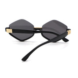 HS1421 - Geometric Semi-Rimless Polygon Sunglasses