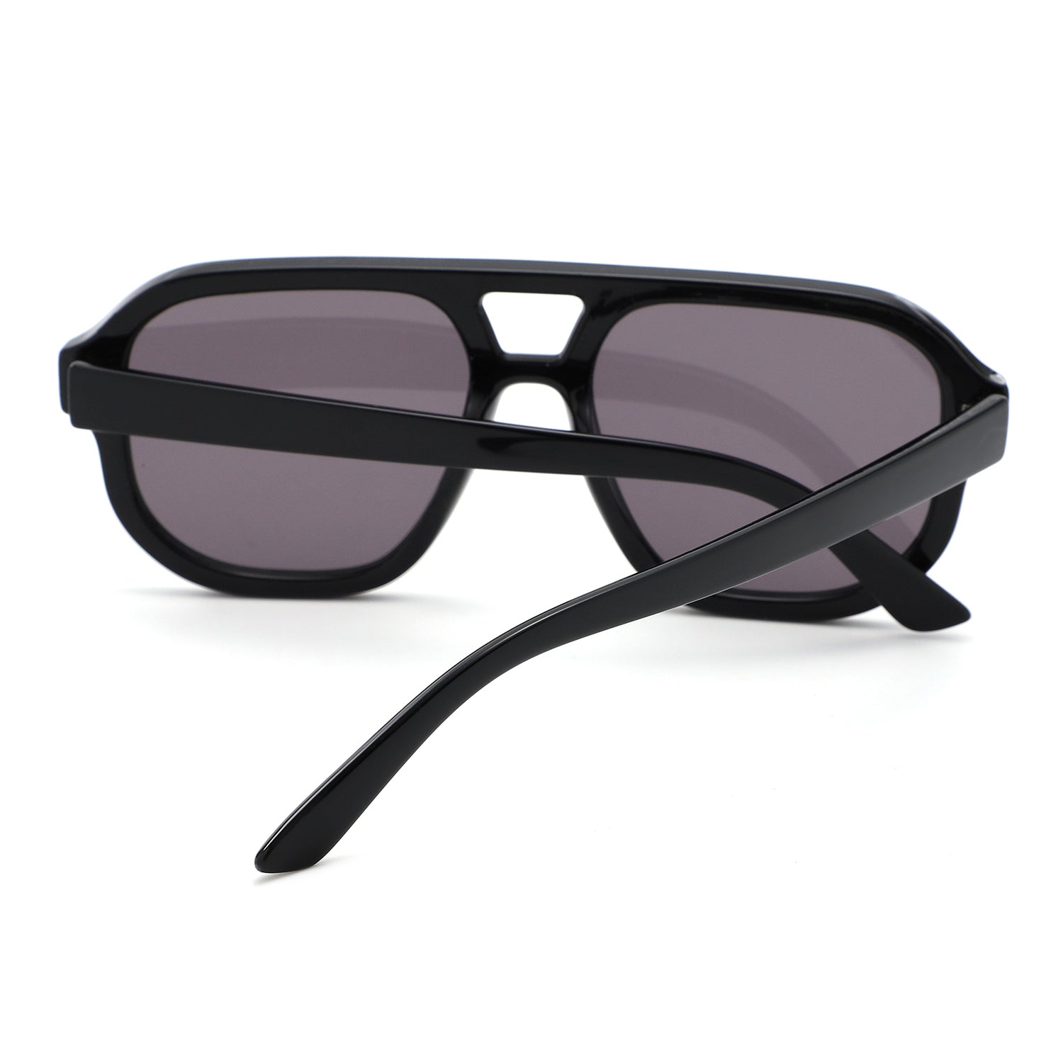S1265 - Retro Aviator Double Bridge Square Sunglasses - Iris Fashion