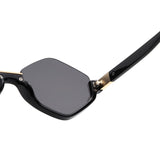 HS1421 - Geometric Semi-Rimless Polygon Sunglasses