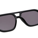 S1265 - Retro Aviator Double Bridge Square Sunglasses - Iris Fashion