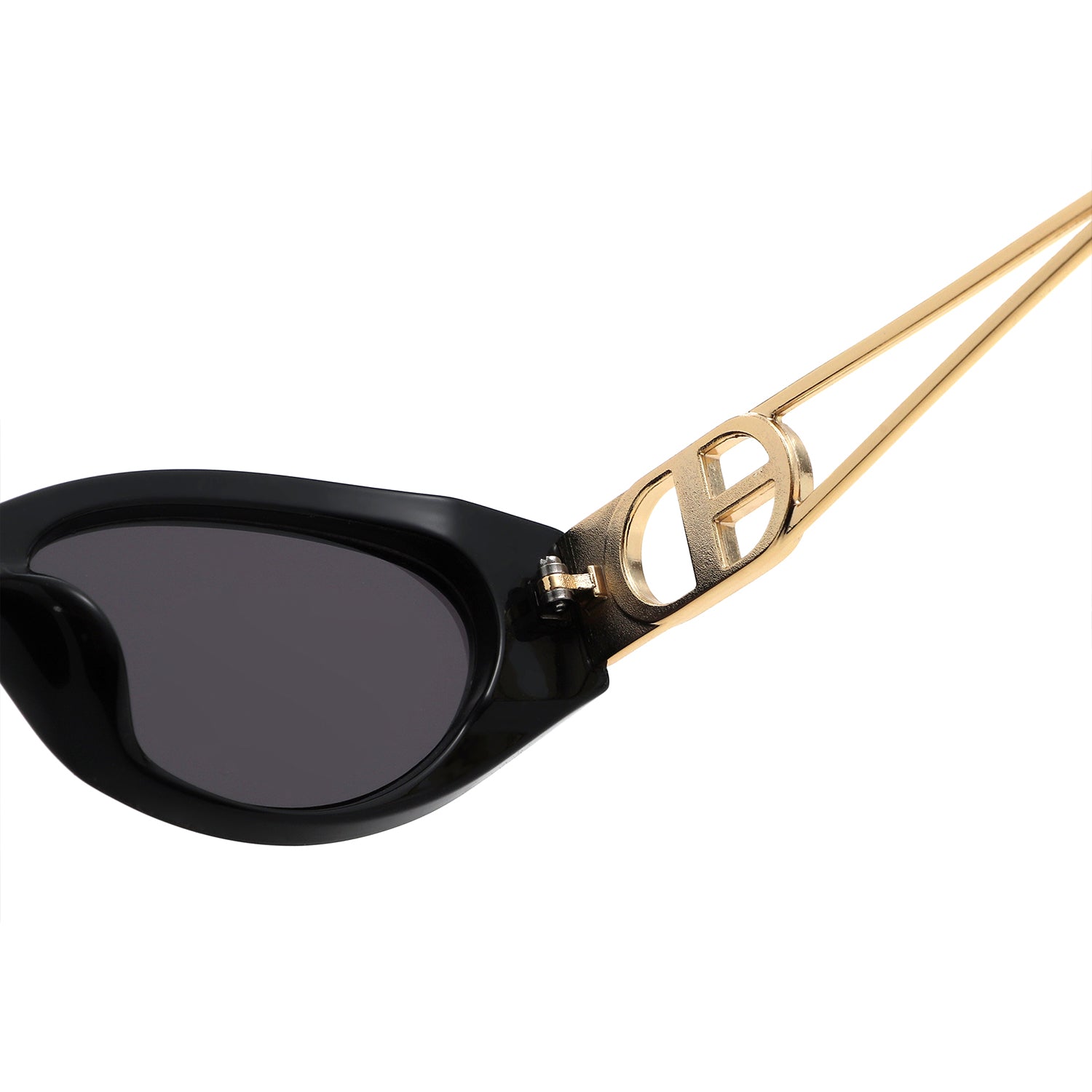 S2144 - Slim Cat Eye Gold Metal Fashion Women Sunglasses - Iris Fashion