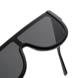 HS2261 - Oversized Flat Top Aviator Style Shield Sunglasses