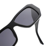 HS1428 - Geometric Bold Thick Frame Square Sunglasses