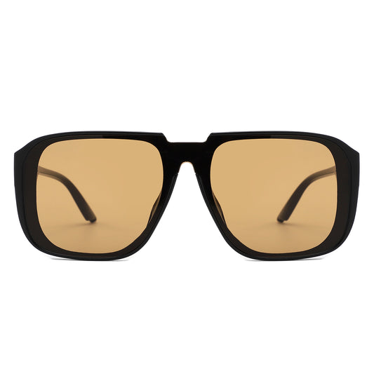 HS1405 - Oversized Flat Top Square Sunglasses - Iris Fashion