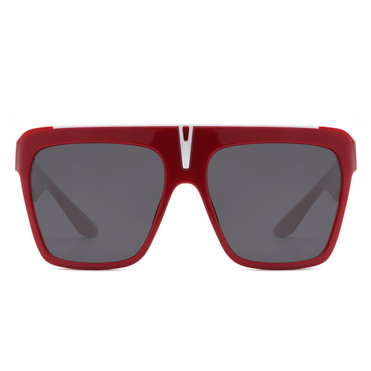 S2131 - Oversize Square Flat Top Large Fashion Women Wholesale Sunglasses