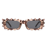 HS1309 - Rectangle Modern Spikes Irregular Wavy Square Wholesale Sunglasses