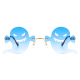 HW2034 - Rimless Devil Shape Tinted Party Wholesale Sunglasses