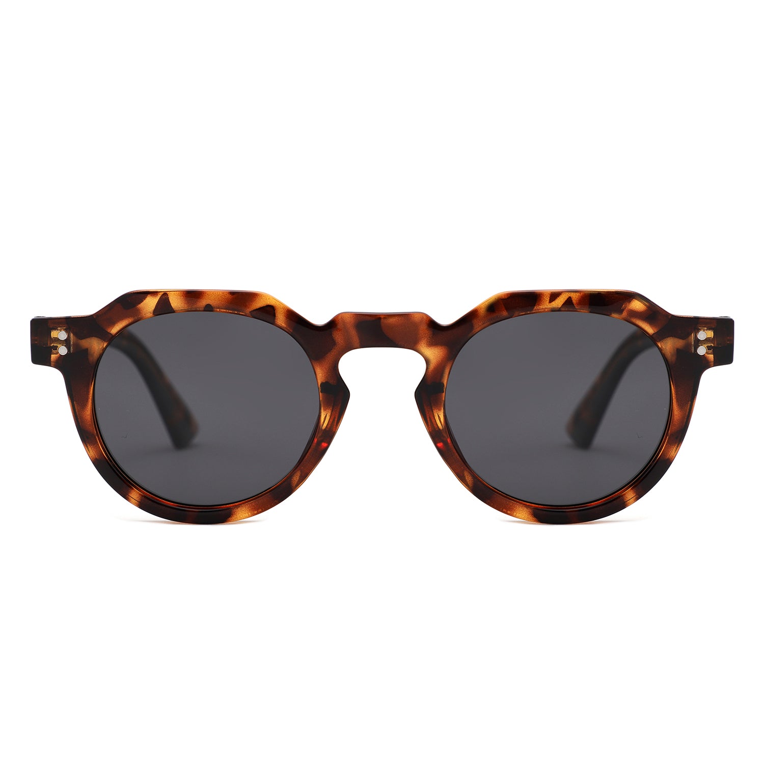 P/C028 - Retro Round Thick Frame Keyhole Bold Sunglasses - Iris Fashion