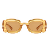 HS1268 - Square Thick Frame Geometric Irregular Fashion Wholesale Sunglasses