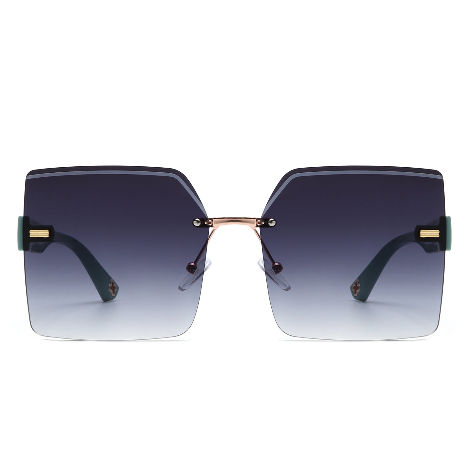S2135 - Women Oversize Rimless Chic Fashion Square Tinted Wholesale Sunglasses