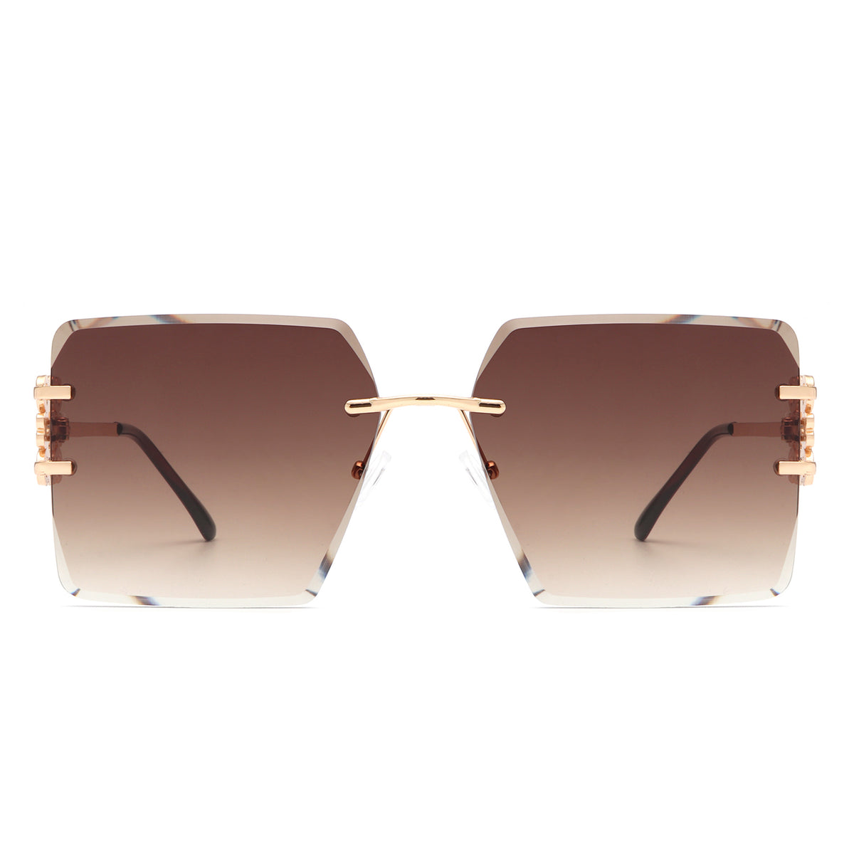 HW2057 - Women Rimless Square Luxury Fashion Wholesale Sunglasses