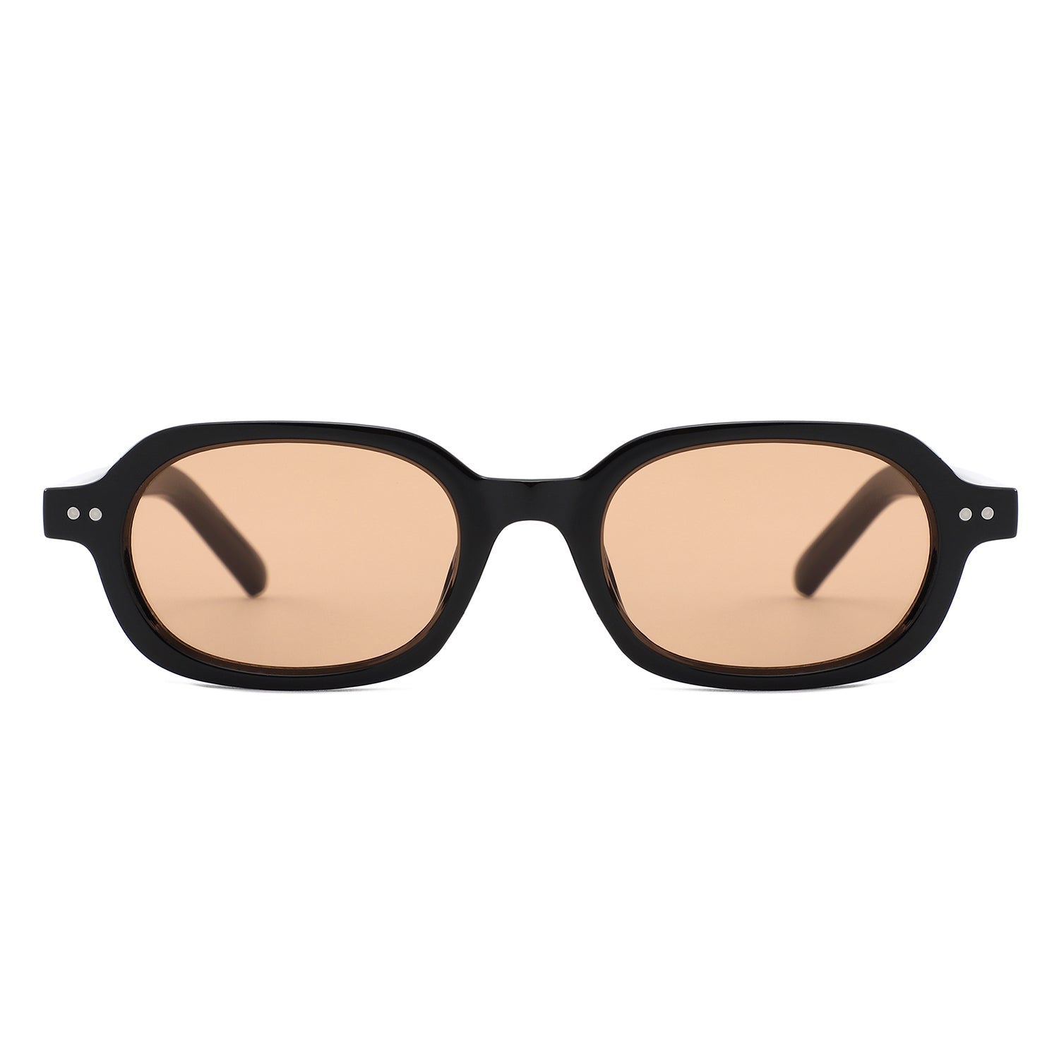 S1255 - Retro Oval Rectangle Chunky Frame Sunglasses - Iris Fashion